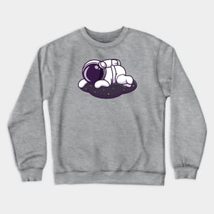 Cute Astronaut Sleeping On Space Cloud Crewneck Sweatshirt